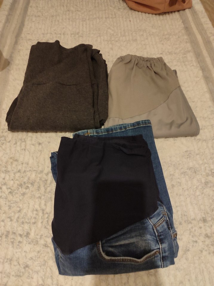 Gri Hamile Kot Pantolon - Görsel 3