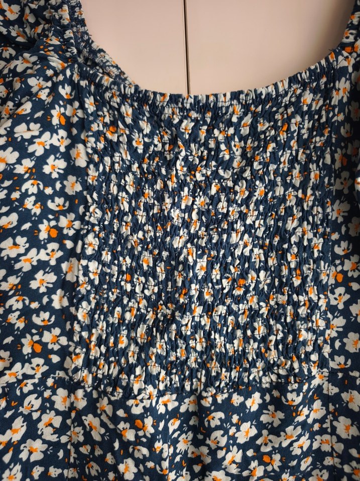 Düğmeli Mavi Bohem Mini Elbise - Görsel 3