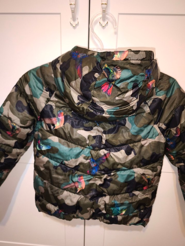 kız Çocuk Kamuflaj Desenli Fermuarlı Mont - Görsel 3