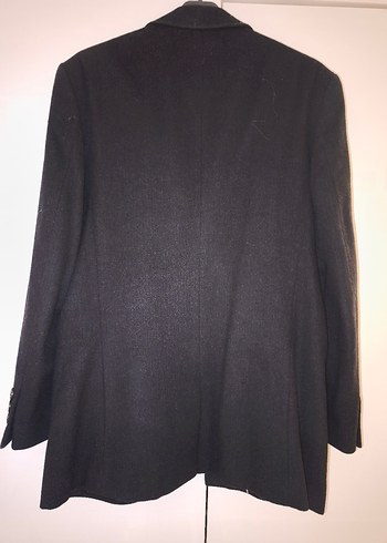 Düğmeli Siyah erkek kaşe Ceket - Görsel 3