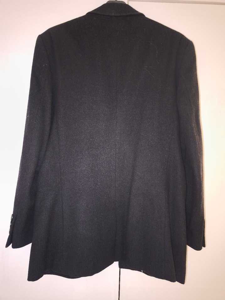 Düğmeli Siyah erkek kaşe Ceket - Görsel 3