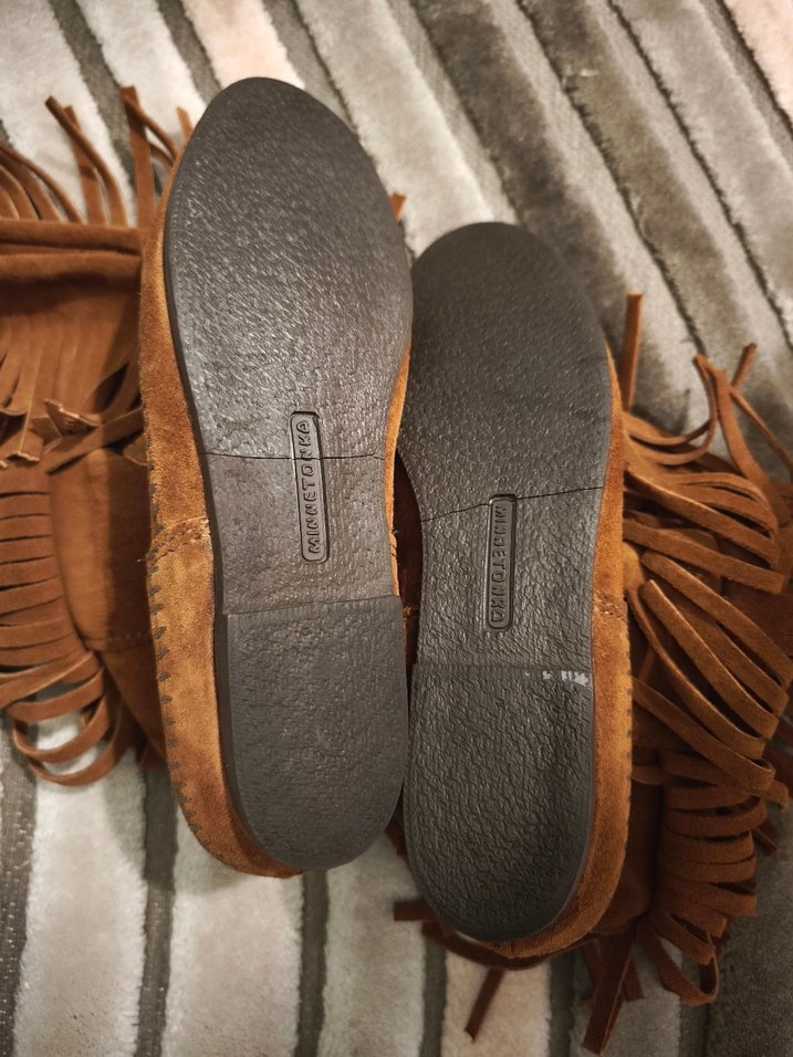 Püsküllü Kahverengi Süet Kadın vizmey - Görsel 2