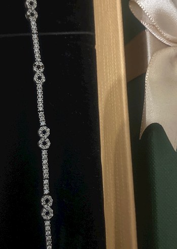 Zincir Detaylı Altın Renk Kadın Bileklik925 ayar gümüş bıleklık - Görsel 3