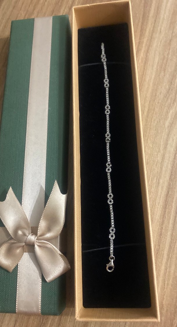 Zincir Detaylı Altın Renk Kadın Bileklik925 ayar gümüş bıleklık - Görsel 2