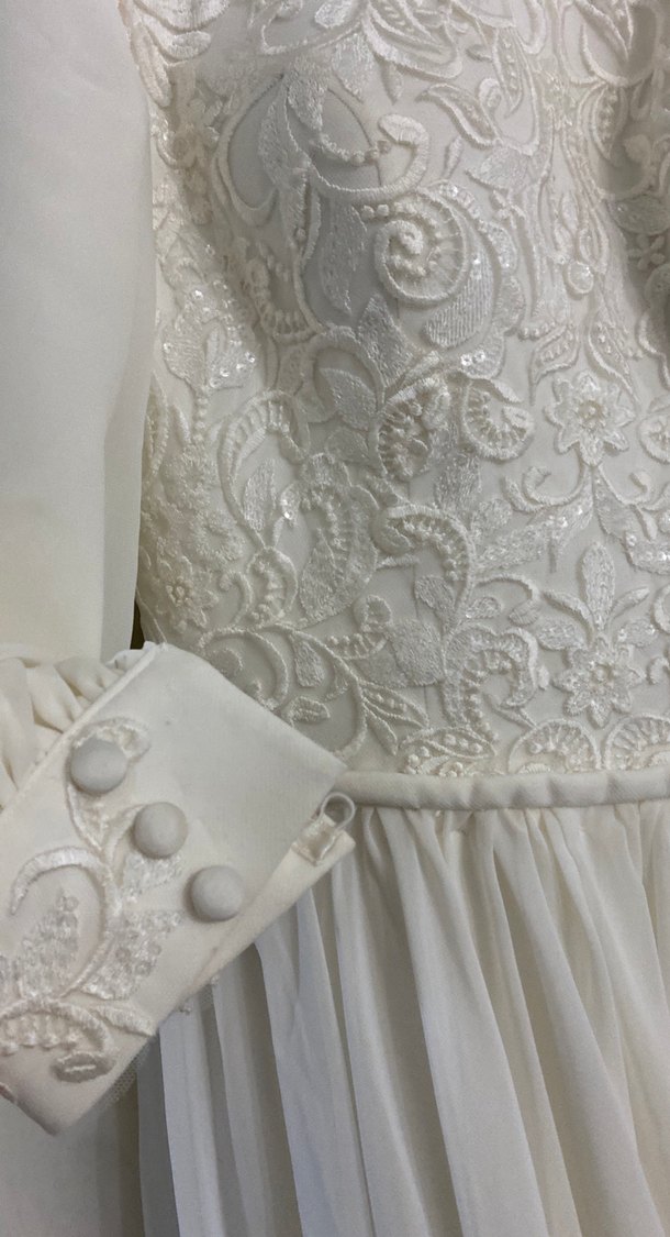 1 defa gıyıldı gelınlık süt rengı uzunluk ünü 155 arka 190 - Görsel 2