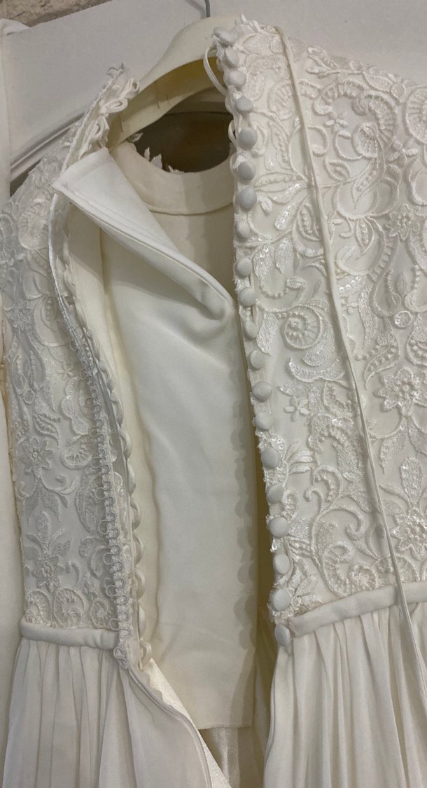 1 defa gıyıldı gelınlık süt rengı uzunluk ünü 155 arka 190 - Görsel 4