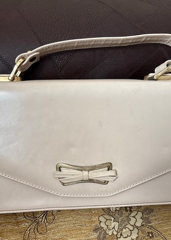 Bej Deri Tokalı Vintage Kadın Çanta - Görsel 3