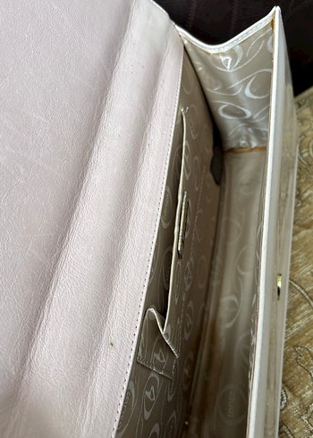 Bej Deri Tokalı Vintage Kadın Çanta - Görsel 5