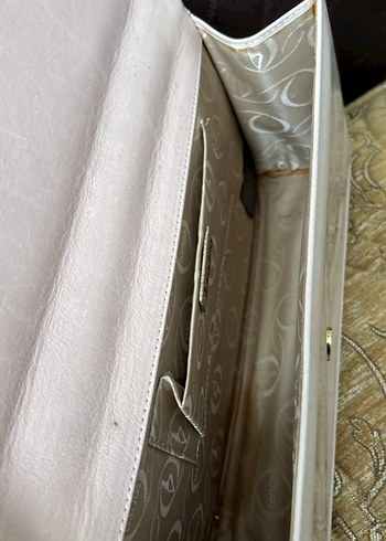 Bej Deri Tokalı Vintage Kadın Çanta - Görsel 4