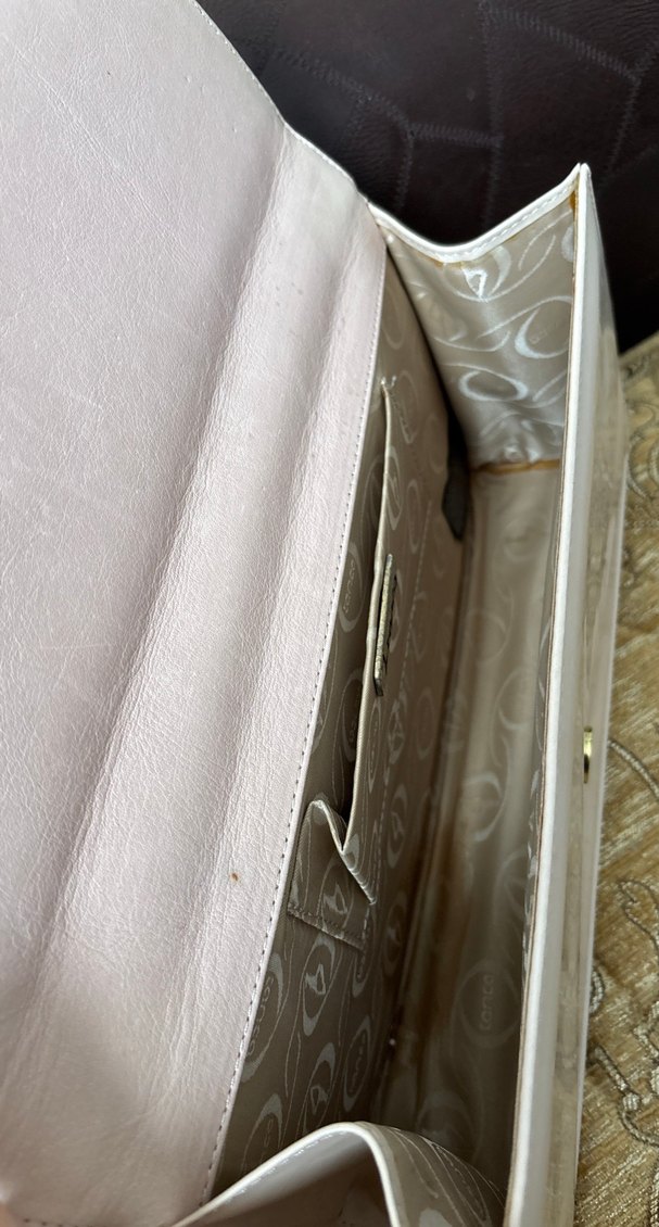 Bej Deri Tokalı Vintage Kadın Çanta - Görsel 5