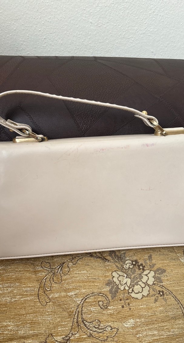 Bej Deri Tokalı Vintage Kadın Çanta - Görsel 2