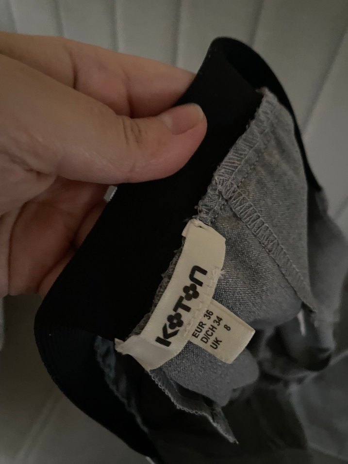 Gri Kadın Kumaş Pantolon Midi Boy - Görsel 3