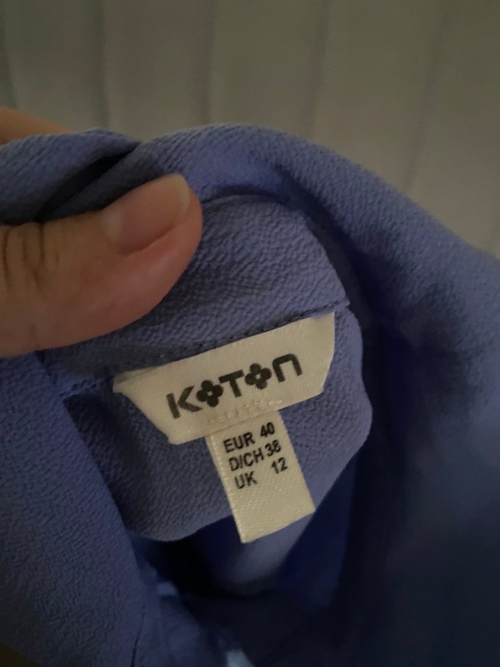 Mavi Kısa Kollu Keten Gömlek - Görsel 2