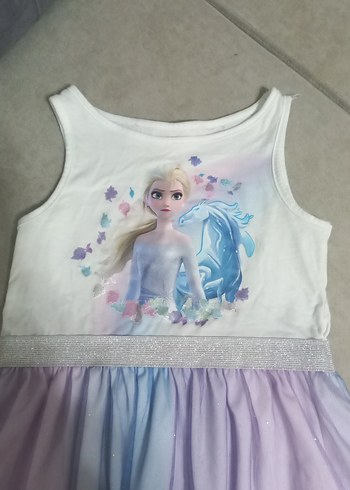 Mor Baskılı Kolsuz Kız Çocuk Elbise - Görsel 2