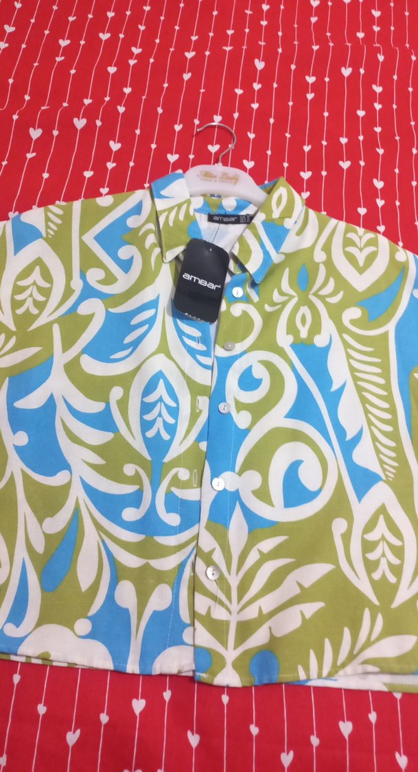 Renkli Desenli Bohem Kısa Kollu Kadın Gömlek - Görsel 2