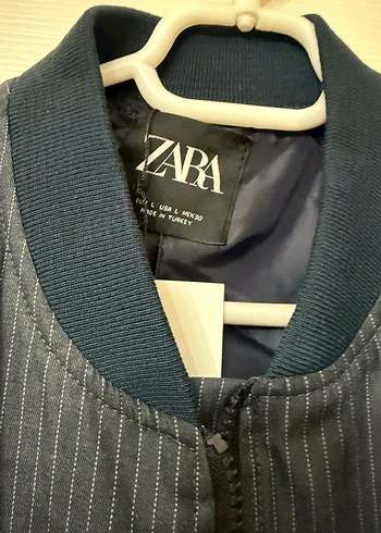 Zara Zara Kadın Fermuarlı Lacivert Ceket