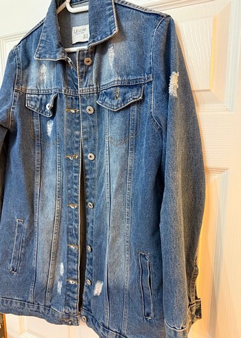 Diğer Mavi Düğmeli Kadın Denim Ceket