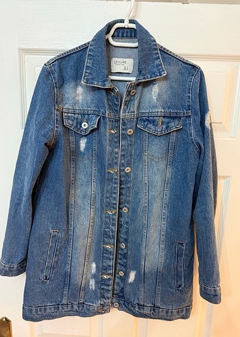 Mavi Düğmeli Kadın Denim Ceket