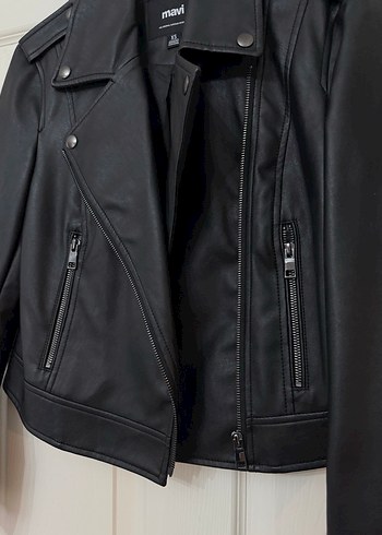 Siyah Deri  Ceket Kadın - Görsel 2