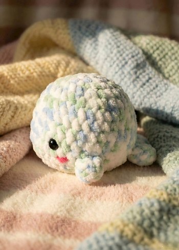Pastel Renkli Peluş Oyuncak Balina - Görsel 2