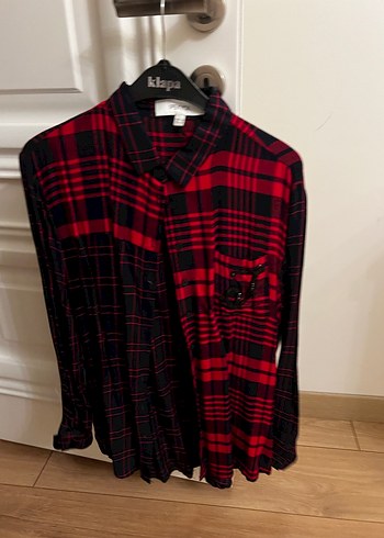 Kırmızı Siyah Kareli Uzun Kollu Gömlek - Görsel 4