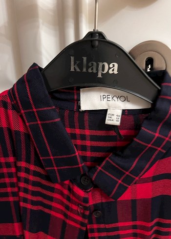 Kırmızı Siyah Kareli Uzun Kollu Gömlek - Görsel 3