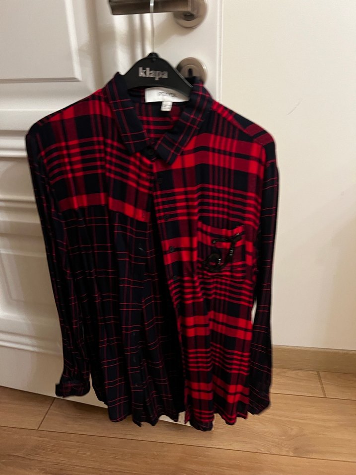 Kırmızı Siyah Kareli Uzun Kollu Gömlek - Görsel 4