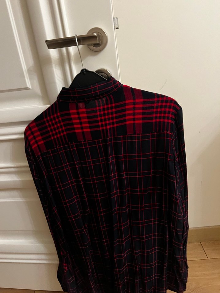 Kırmızı Siyah Kareli Uzun Kollu Gömlek - Görsel 2