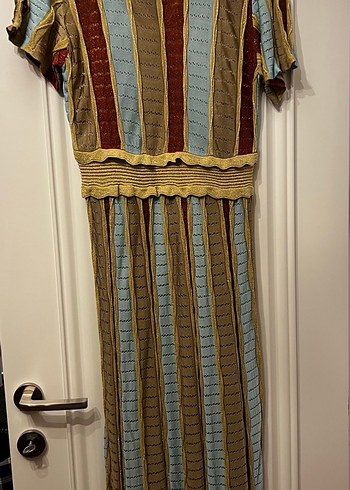 Bohem Çok Renkli Pilili Uzun Elbise - Görsel 5