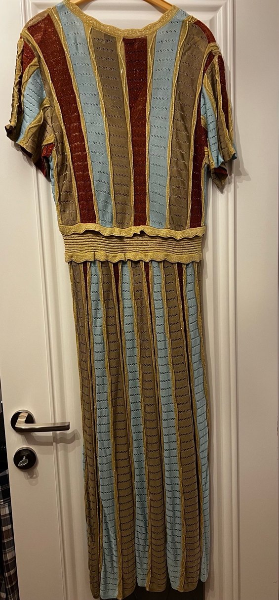 Bohem Çok Renkli Pilili Uzun Elbise - Görsel 5