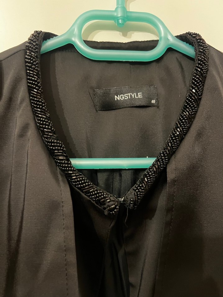 Siyah Uzun Kadın Trençkot Drapeli - Görsel 3