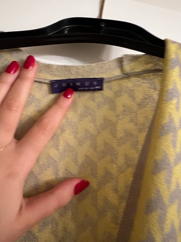 Kadın Sarı Gri Uzun Kimono ve pantolon - Görsel 3