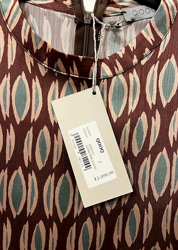 Kahverengi V Yaka Uzun Bohem Elbise - Görsel 5