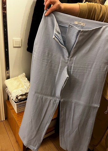 Gri Uzun Kesim Kadın Blazer Ceket ve pantolon takım - Görsel 4