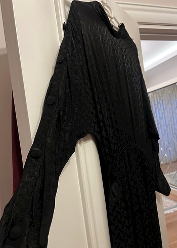 Siyah Uzun Pilili Gotik Elbise - Görsel 3