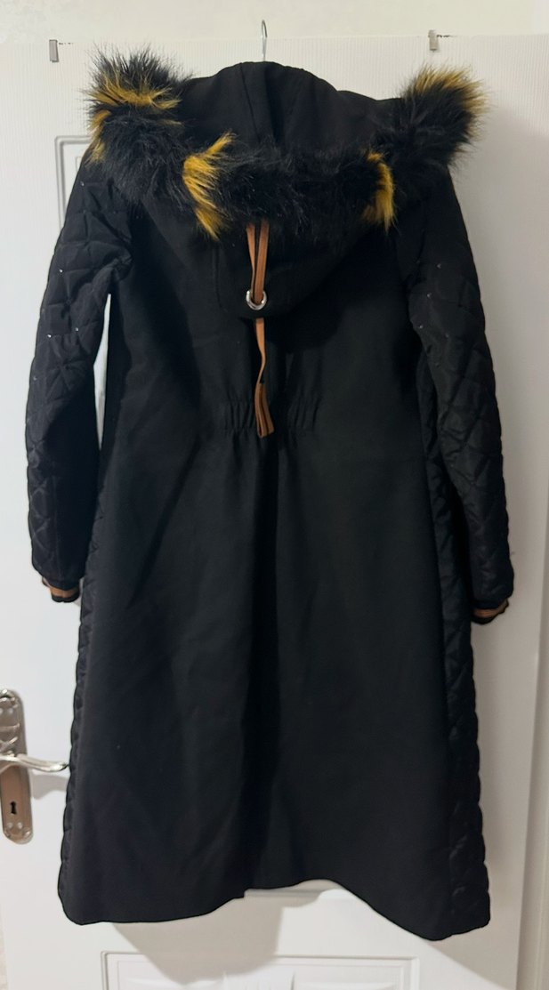 Zühre Kadın Siyah Uzun Mont - Görsel 2