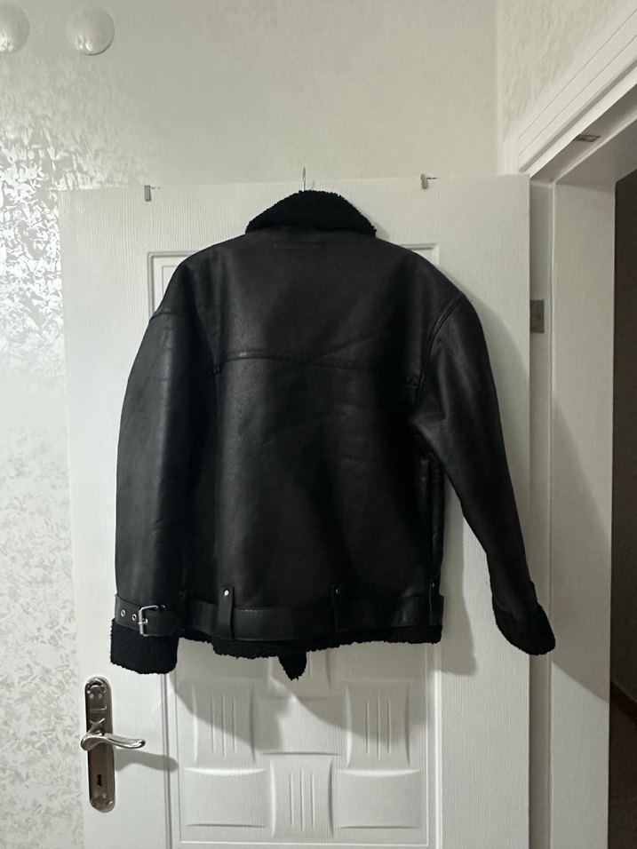 Zara Siyah Deri Biker Ceket - Görsel 2