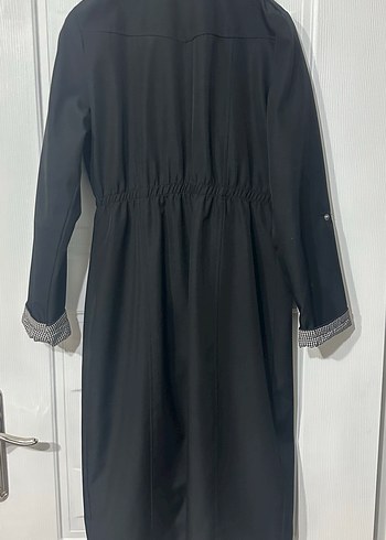 Düğmeli Siyah Uzun Kaban - Görsel 2