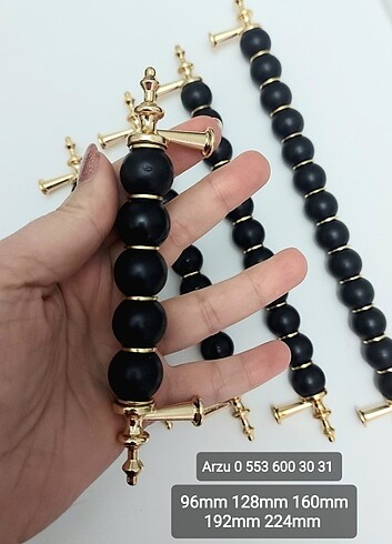 Siyah gold boncuk misket dolap çekmece portmanto vestiyer kulpla