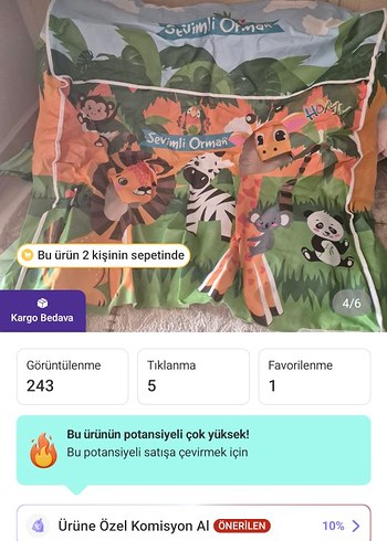 Renkli Hayvan Figürlü Çocuk Oyun Çadırı - Görsel 2