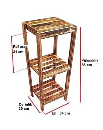  Beden Ahşap çok amaçlı raf