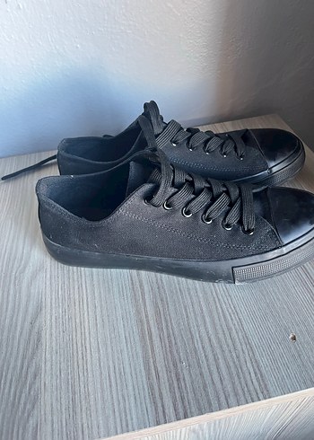 Siyah Minimalist Kadın Sneakers - Görsel 3