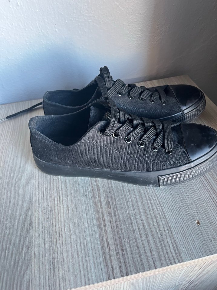 Siyah Minimalist Kadın Sneakers - Görsel 3