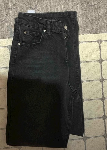 Siyah Bol Kesim Kadın Kot Pantolon - Görsel 3