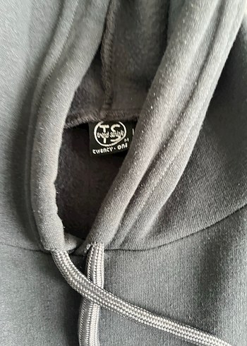 Gri Kapüşonlu Rahat Kesim Sweatshirt - Görsel 6