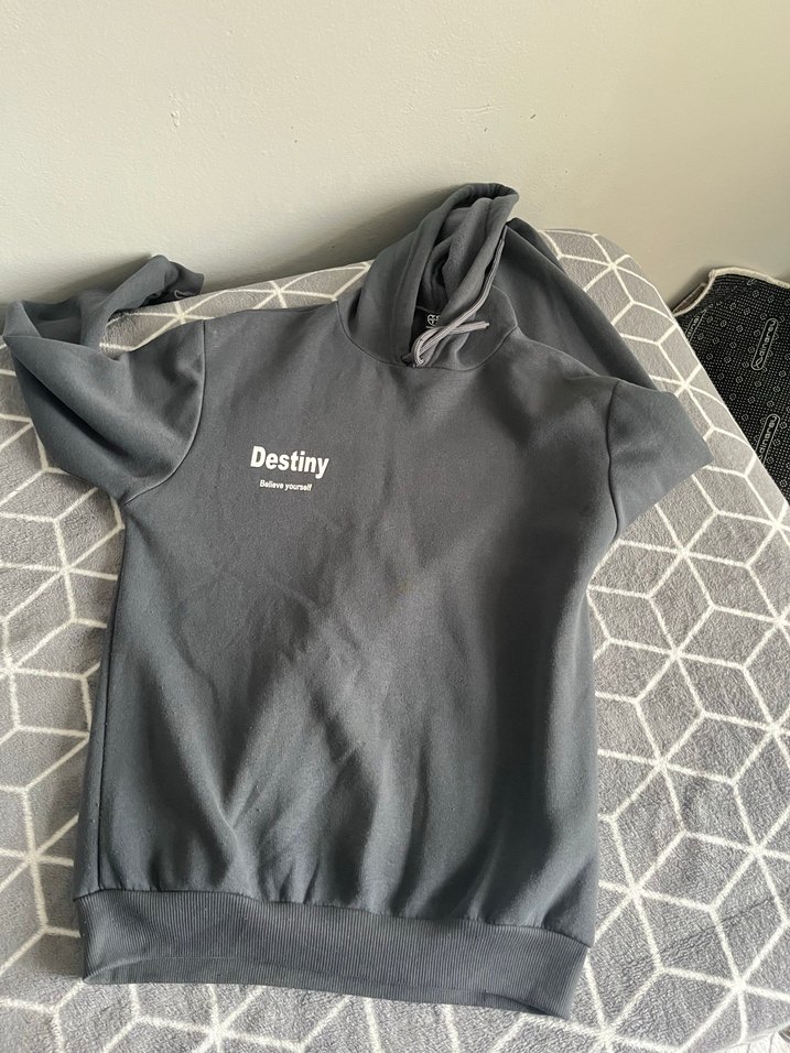 Gri Kapüşonlu Rahat Kesim Sweatshirt - Görsel 2