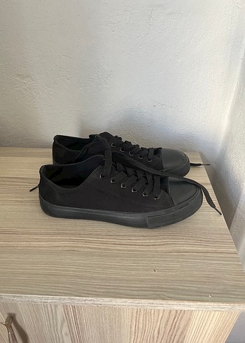 38 Beden siyah Renk Siyah Kadın Spor Ayakkabı Velcro Detaylı
