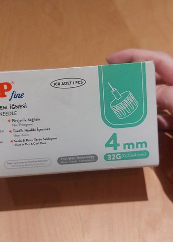 diğer Beden beyaz Renk Brp insulin kalem iğnesi 4 mm
