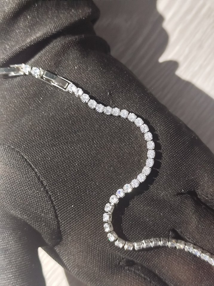 Gri Parlak Taşlı Kadın Bileklik - Görsel 5