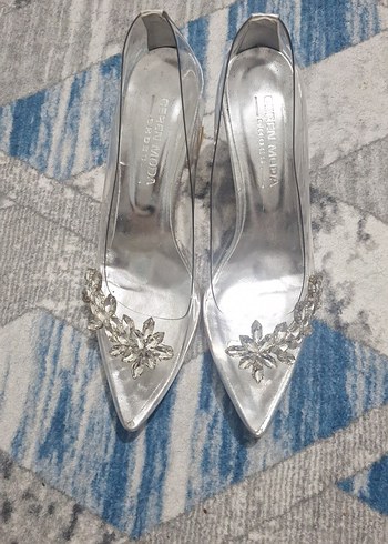 Kadın Mavi Cam Stiletto Abiye Ayakkabı